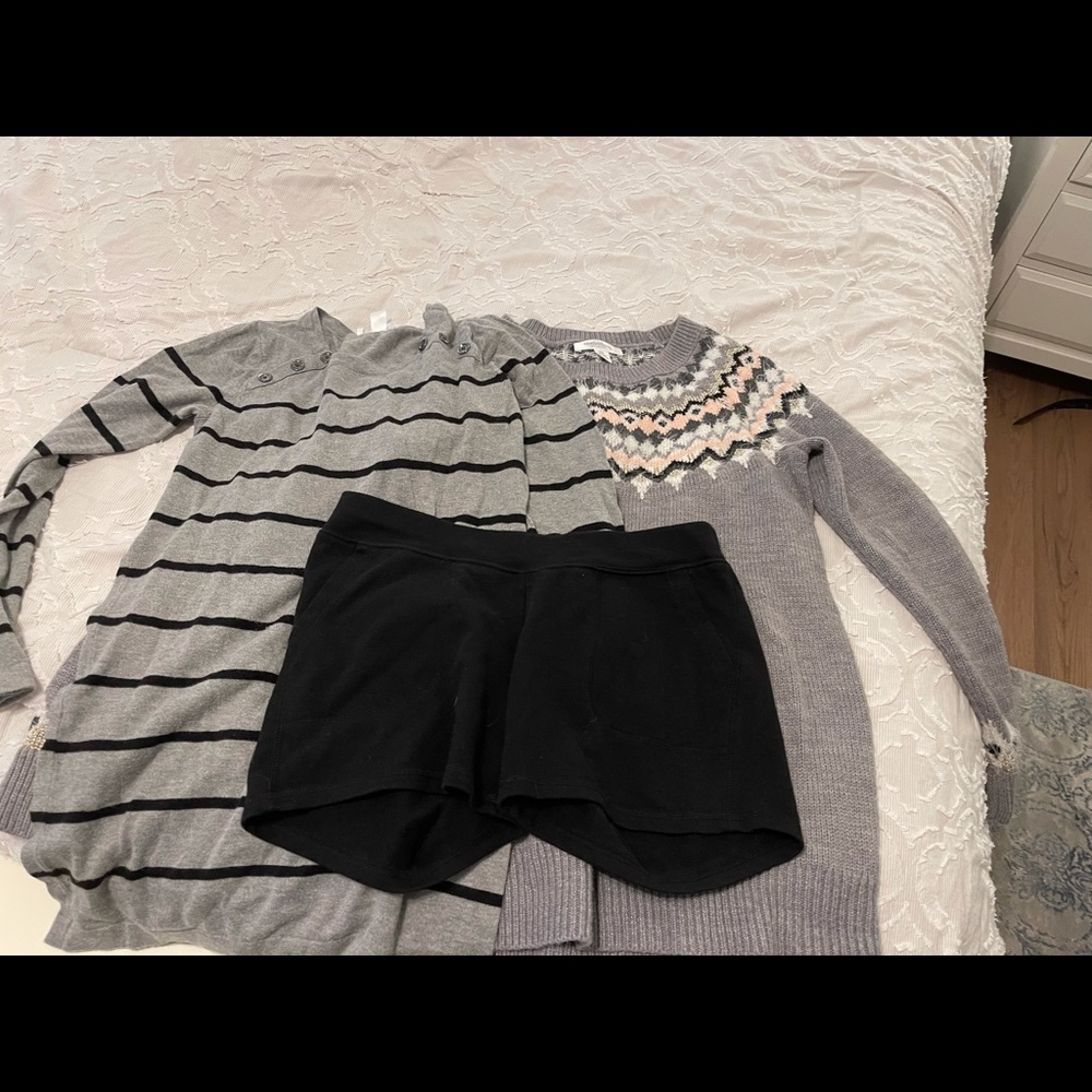2 sweater and 1 short maternity